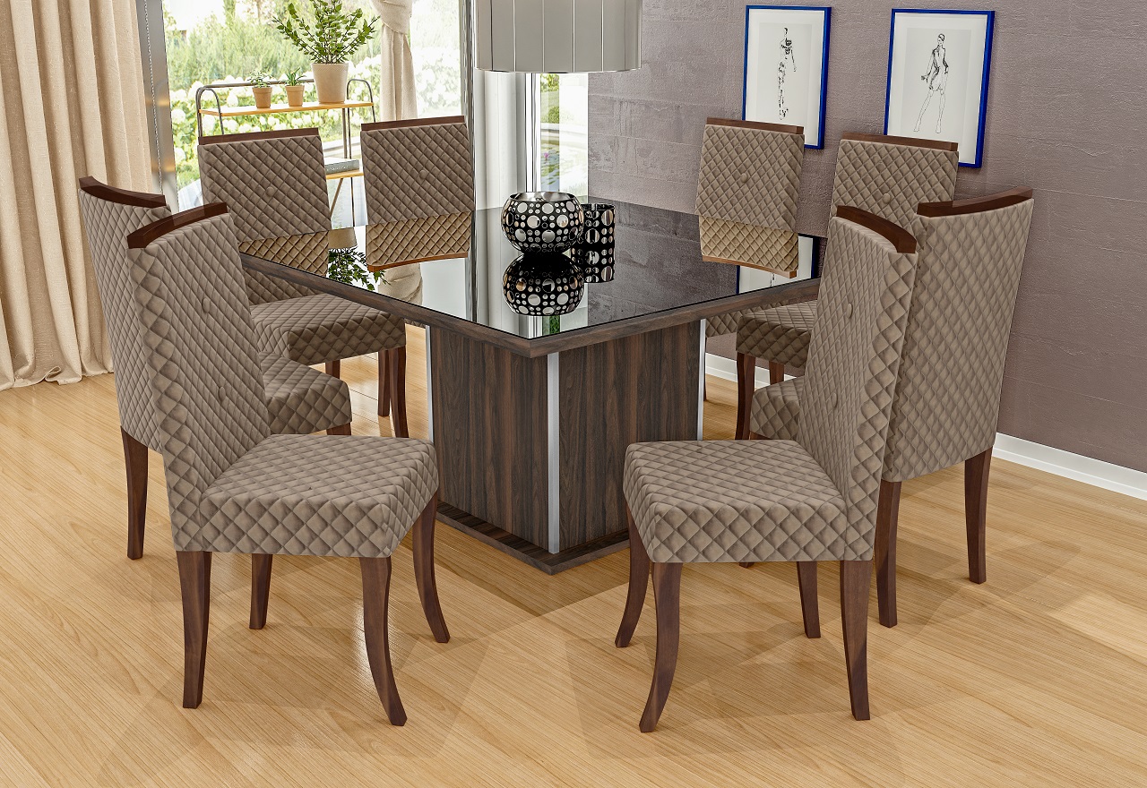 Conjunto Mesa de Jantar Madetal Paris com 4 Cad Texas